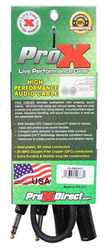 Prox XC-DSXM03 Balanced Dual 1/4" TRS-M to Dual XLR3-M High Performance Audio Cable - 3 Feet - Hollywood DJ