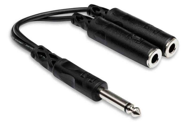 Hosa YPP-111 Y Cable 1/4" Male to Two 1/4" Female - Hollywood DJ