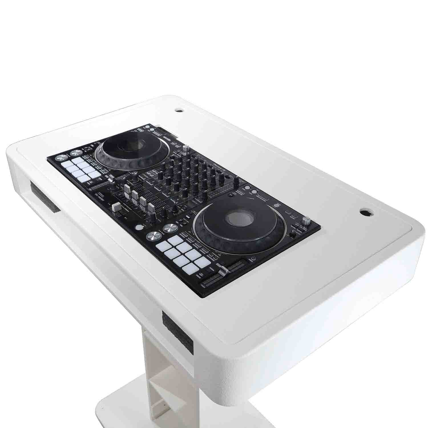 ProX XZF-DJCTWCASE Control Tower DJ Stand with Laptop Stand, and Travel Cases - White Finish - Hollywood DJ