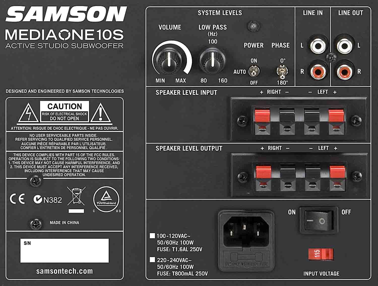 Samson Media One 10S Active Studio Subwoofer - Hollywood DJ