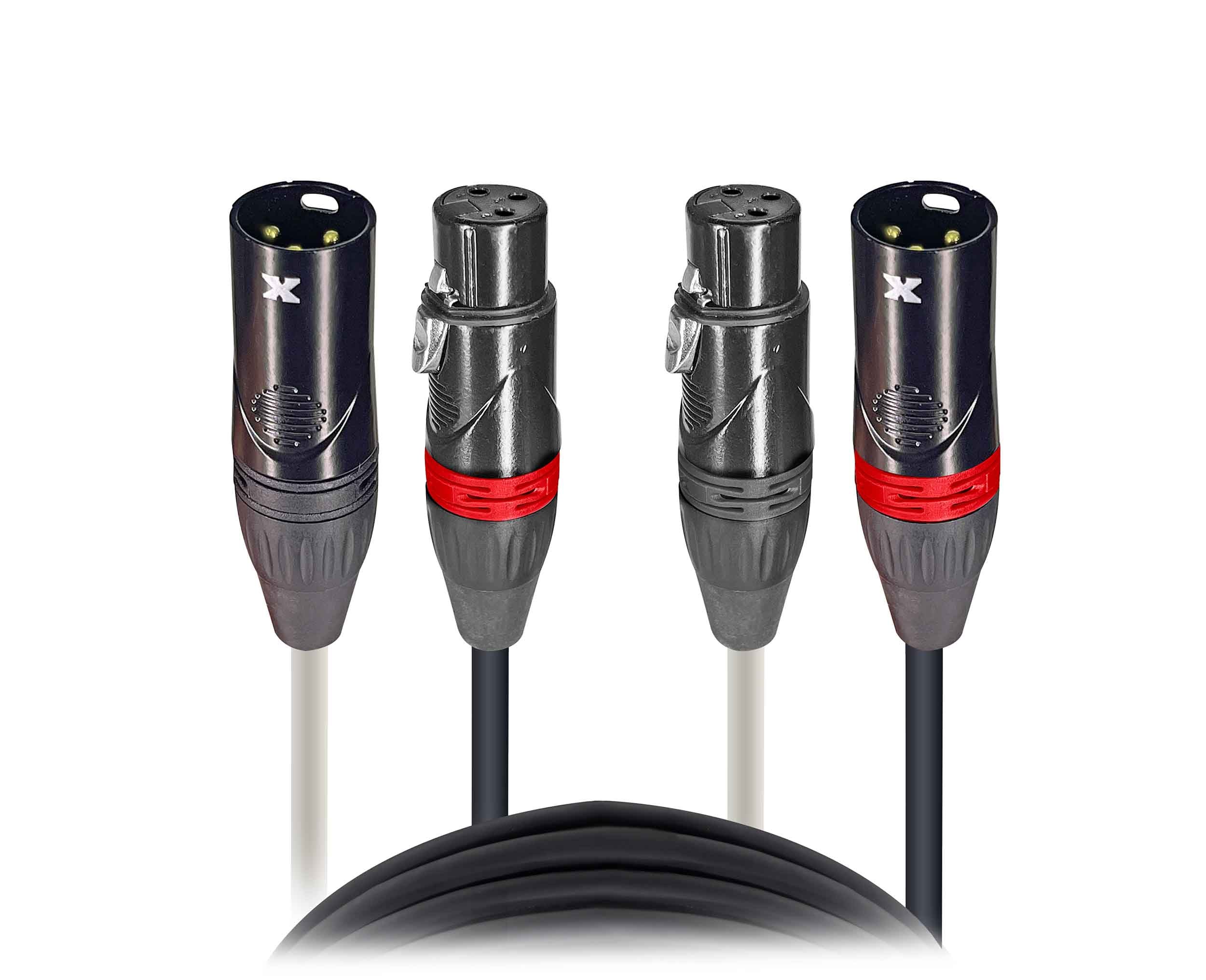 Prox XC-DXLR10 Balanced Dual XLR-M to Dual XLR-F High Performance Audio Cable - 10 Feet by ProX Cases