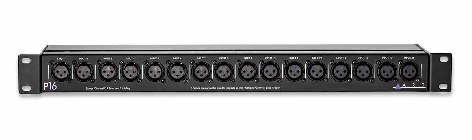 Art P16 16-Channel XLR Balanced Patch Bay - Hollywood DJ