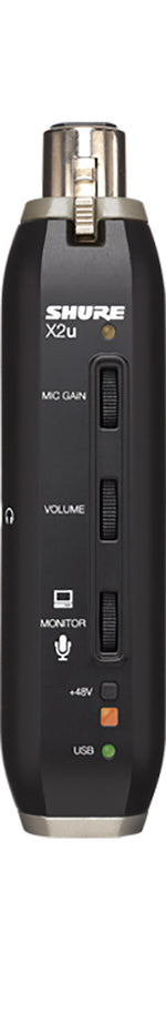 Shure SM58-X2U Cardioid Dynamic Microphone with X2U XLR-to-USB Signal Adapter - Hollywood DJ