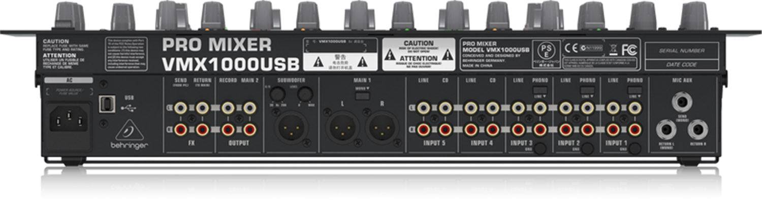 Behringer VMX1000USB Professional 7-Channel Rack-Mount DJ Mixer With USB Audio Interface - Hollywood DJ