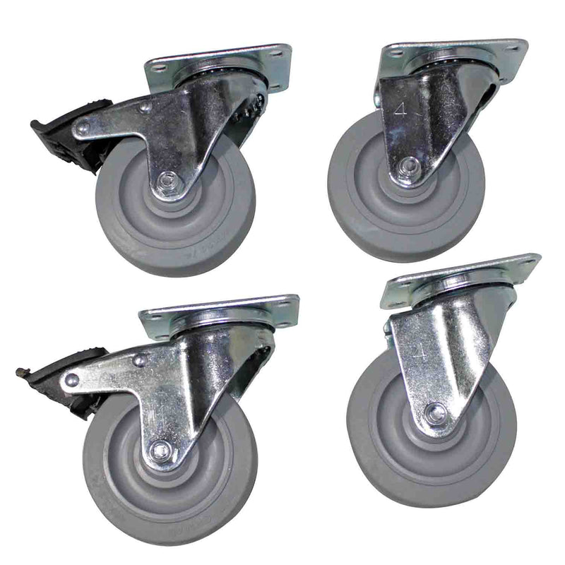 ProX X-CASTER-4-GREY 4" Grey Casters (Set of 4 - 2 Locking) - Hollywood DJ