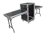 ProX T-18RSPWDST 18U Vertical Shockproof Rack Case 20 In Deep W-Side Tables and Casters - Hollywood DJ