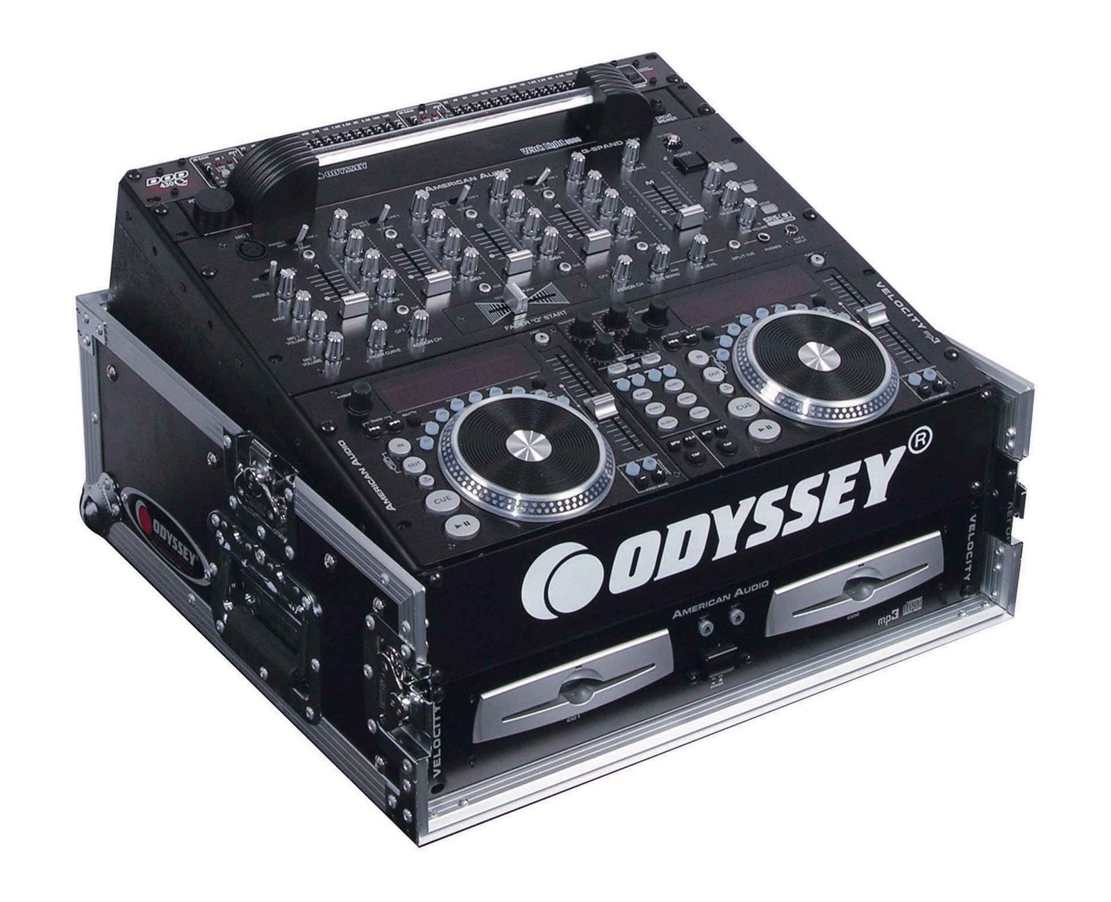 Odyssey FZ1002 10U Top Slanted 2U Vertical Pro Combo Rack - Hollywood DJ