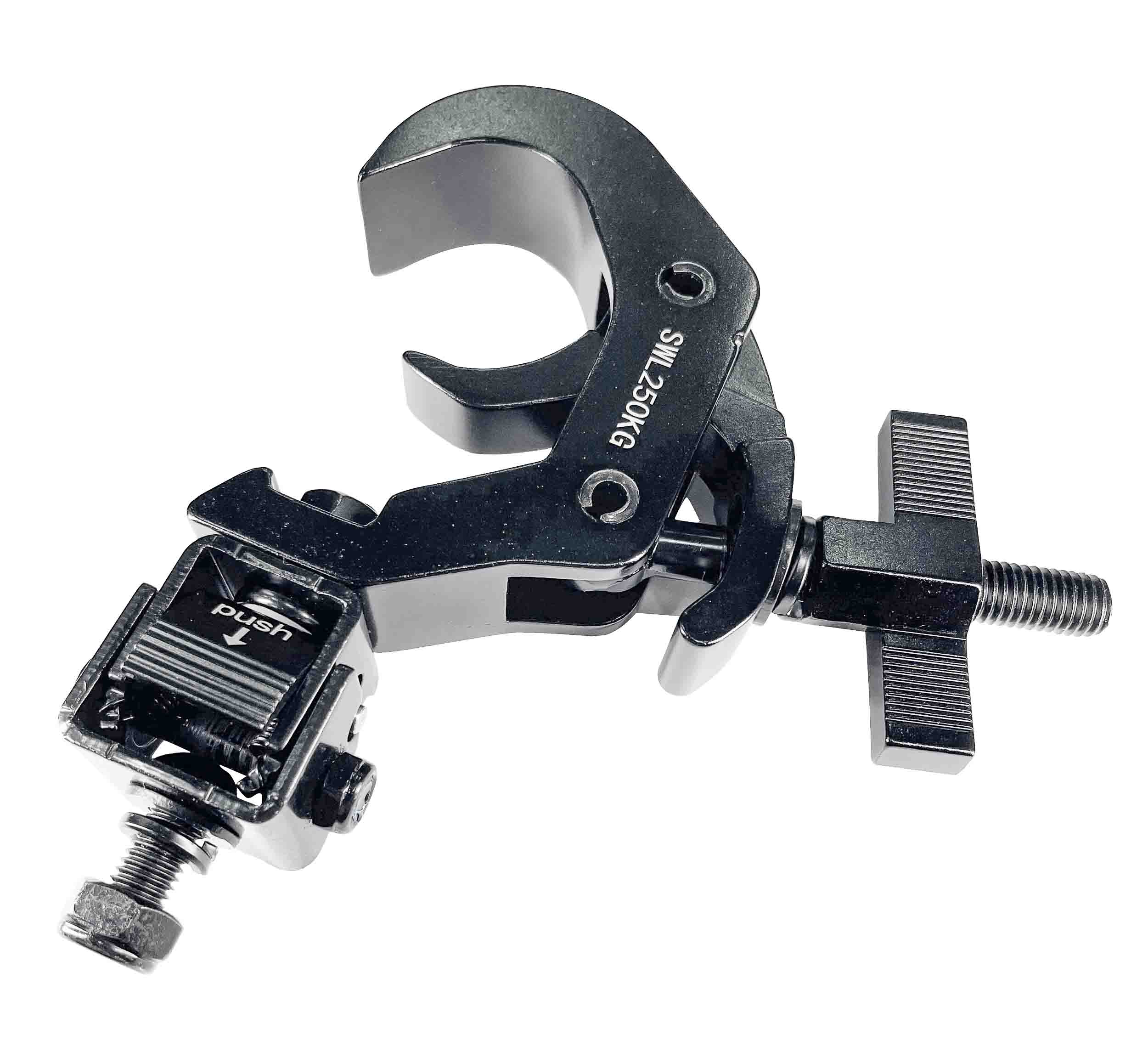 ProX T-QFC12X4, 4 Set Quick 90º Folding Clamp Adapters with T-C12 Truss Clamp 2 in Diameter - Black Finish - Hollywood DJ