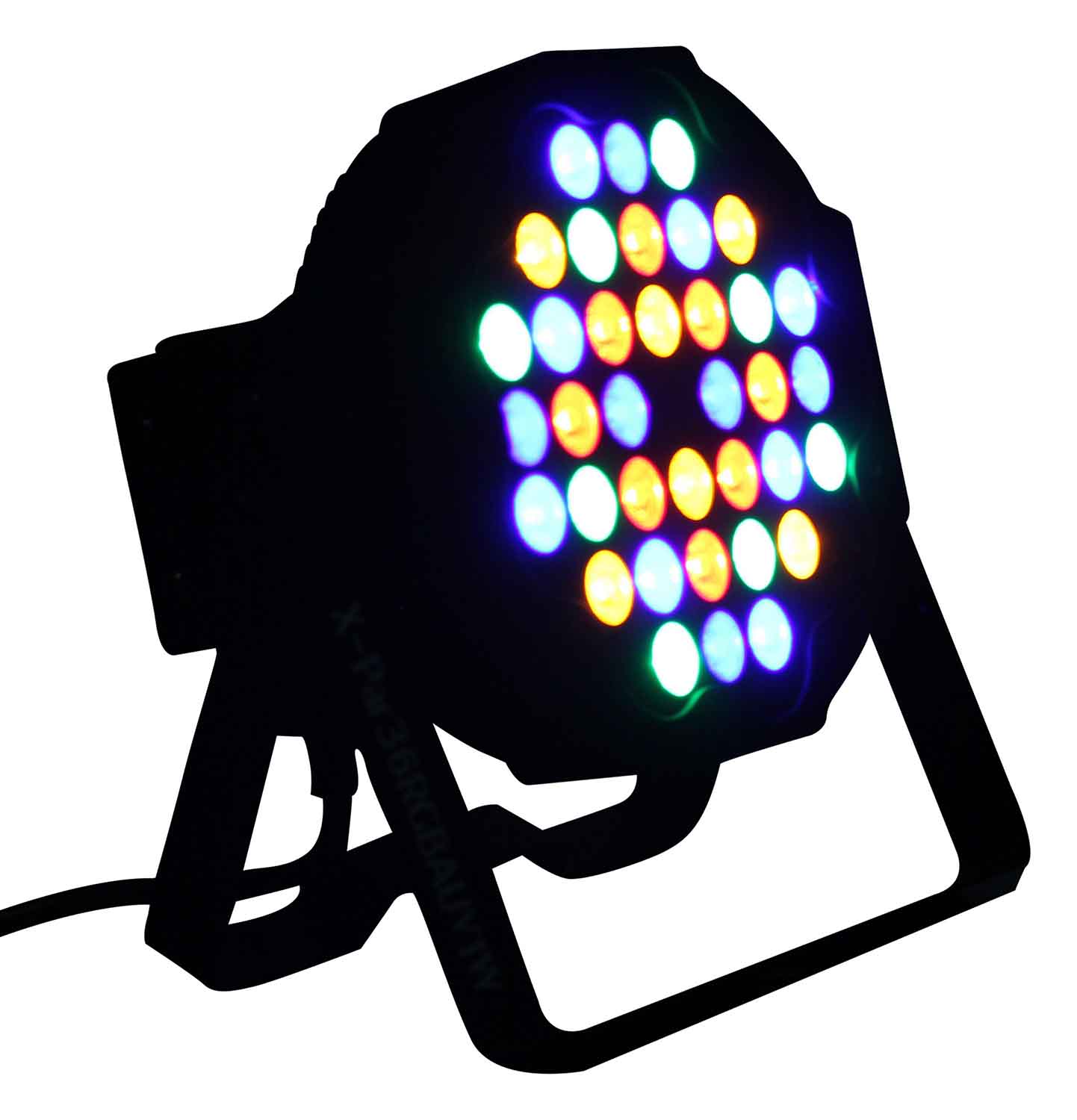 ProX X-PAR36RGBAUV-1W IRC, Fusion RGBA UV Par 36x 1W LED Slim Par fixture Black Housing - Hollywood DJ