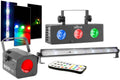 Chauvet Dj JAM Pack Silver With Moonflower, Three-Color Wash Effect Light, And A UV Strobe Combo Light - Hollywood DJ