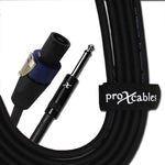 ProX XC-SQ100, 12 AWG SpeakOn to 1/4" TS High Performance Speaker Cable - 100 Feet - Hollywood DJ