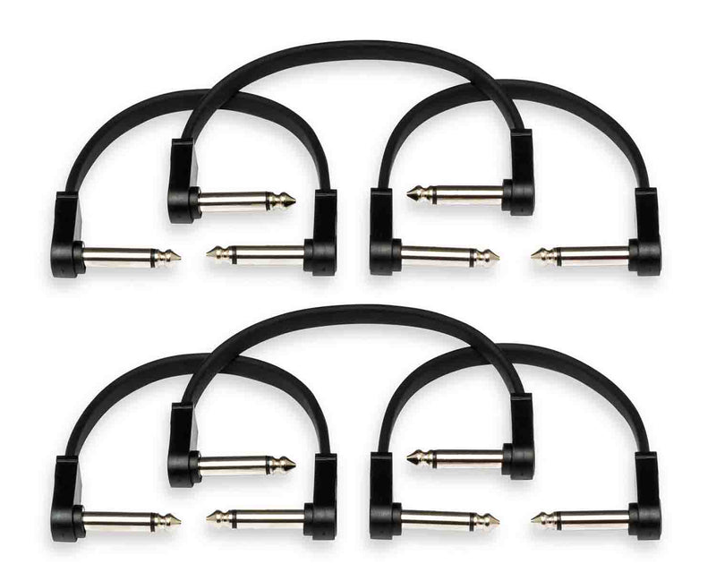 Hosa CFP-606 Flat Guitar Pedalboard Patch Cable - (6 in, 6 Pack) - Hollywood DJ