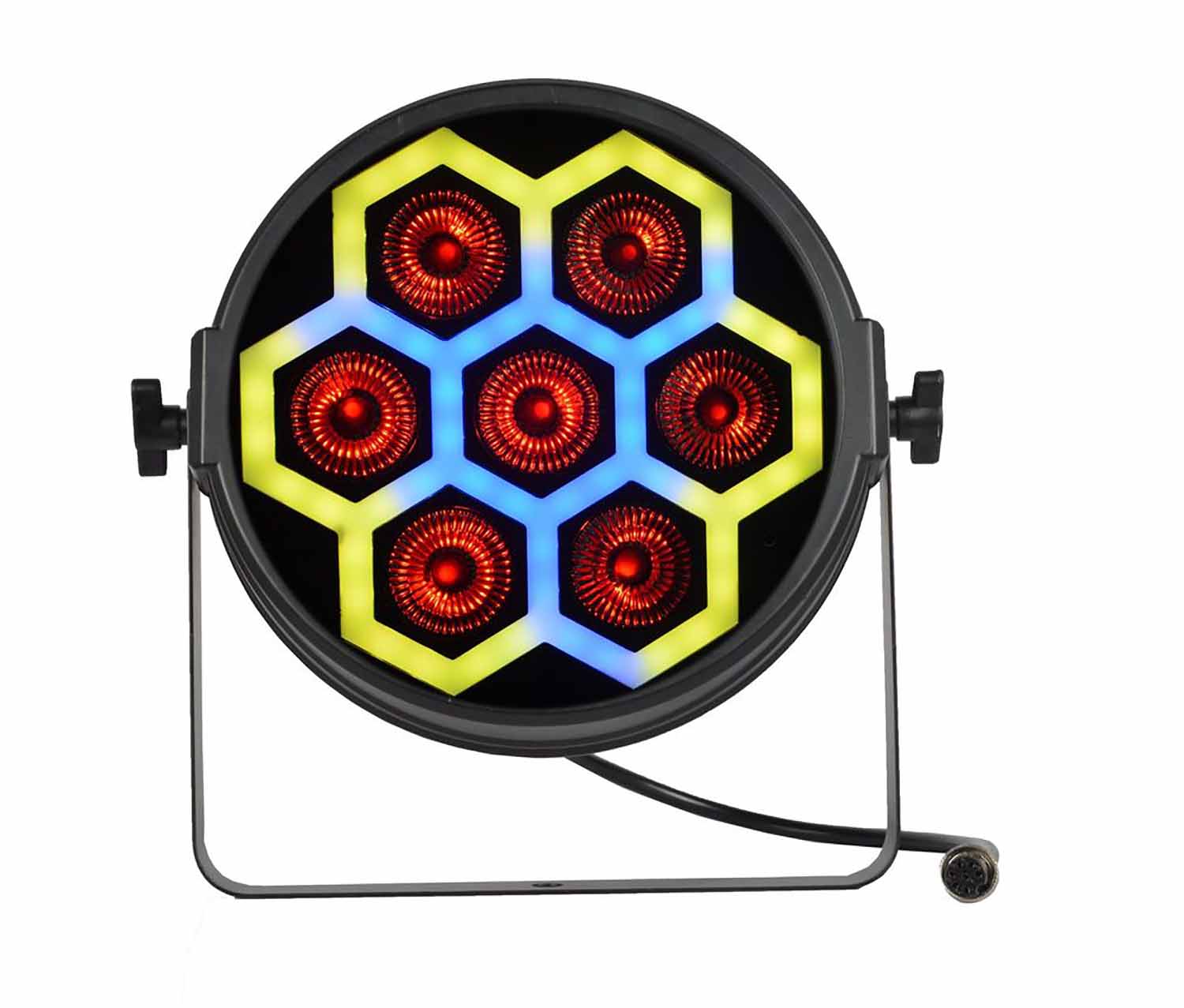 JMAZ JZ2012 Versa Flex Par TRON7, 7 x 10-Watt (RGBW) LEDs and 60 x 0.2 Watt RGB LEDs - Pair - Hollywood DJ