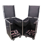 ProX XS-MH275X2W, ATA Flight Style Road Case for (2) Moving Head Lighting Fixtures with (6) 4-inch Casters by ProX