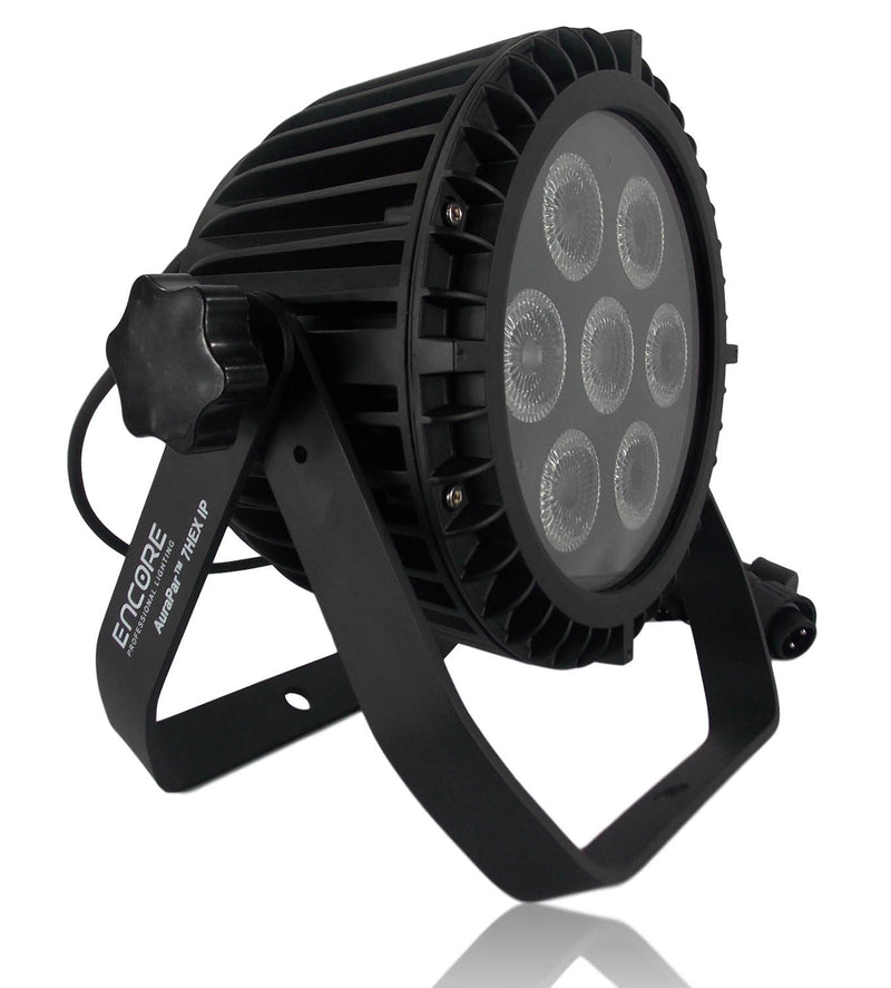 Encore Pro Lighting AuraPar 7HEX, 15 watt 6in1 RGBAWU/V Flicker Free LEDs Light - Hollywood DJ