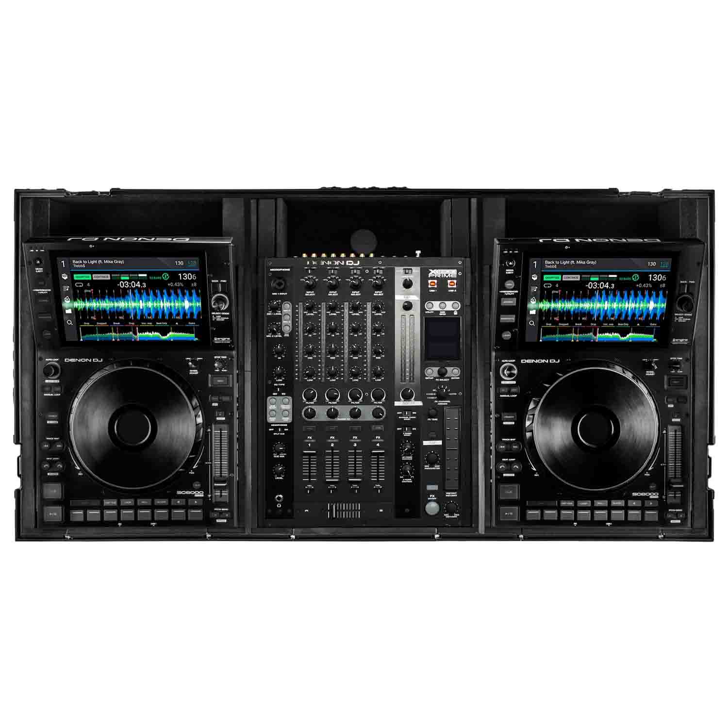 Odyssey FZ12CDJWXD2BL Coffin Flight Case For 12″ Format DJ Mixer and Two Large Format Media Players Odyssey