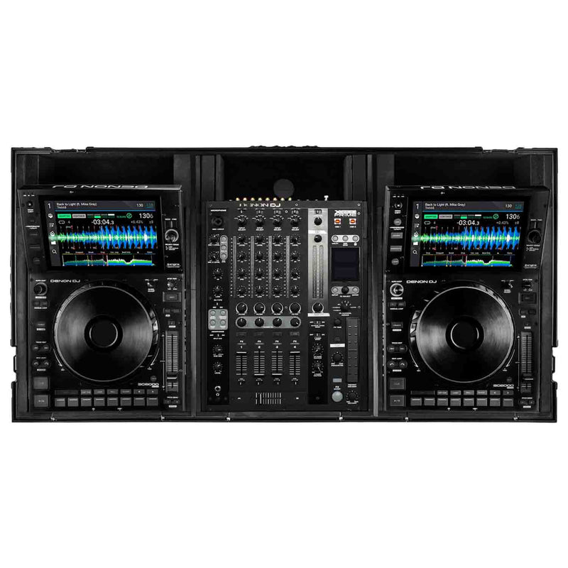 Odyssey FZ12CDJWXD2BL Coffin Flight Case For 12″ Format DJ Mixer and Two Large Format Media Players Odyssey