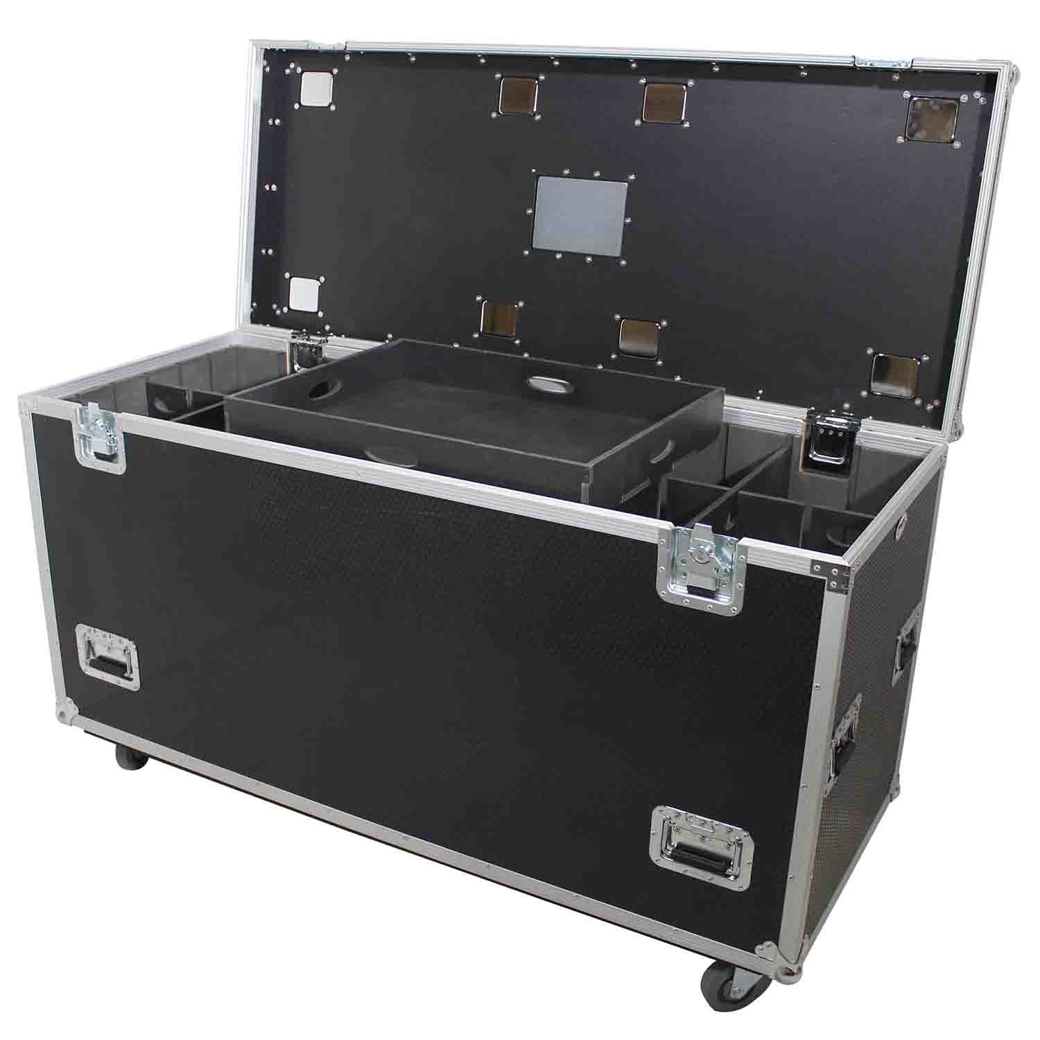 ProX XS-UTL246036W Heavy-Duty Truck Pack Utility Flight Case W-Divider, Tray Kit and 4" Casters - 24"X60"X36" - Hollywood DJ