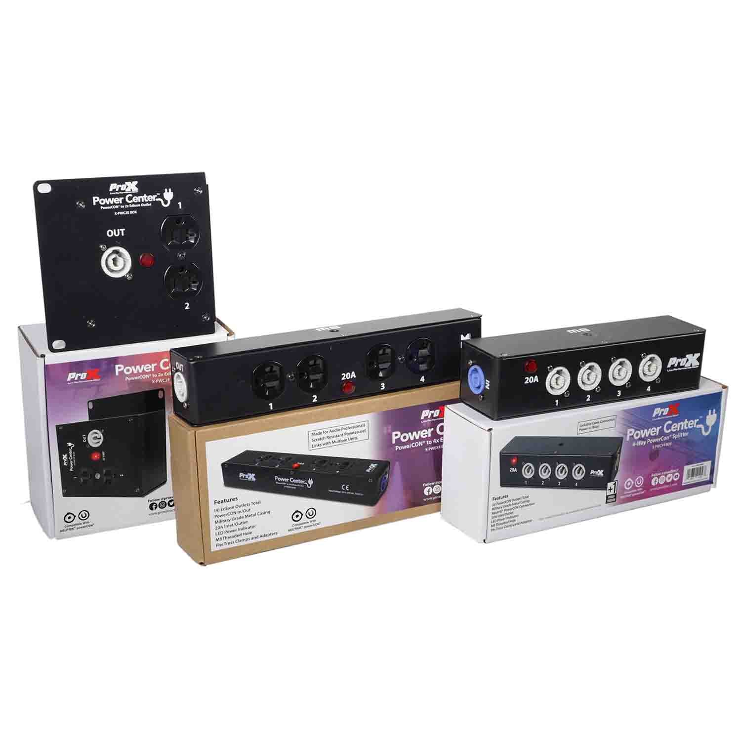 ProX X-PWCX4 BOX Power Center Four-Way Spitter for Indoor Power Connector - Hollywood DJ