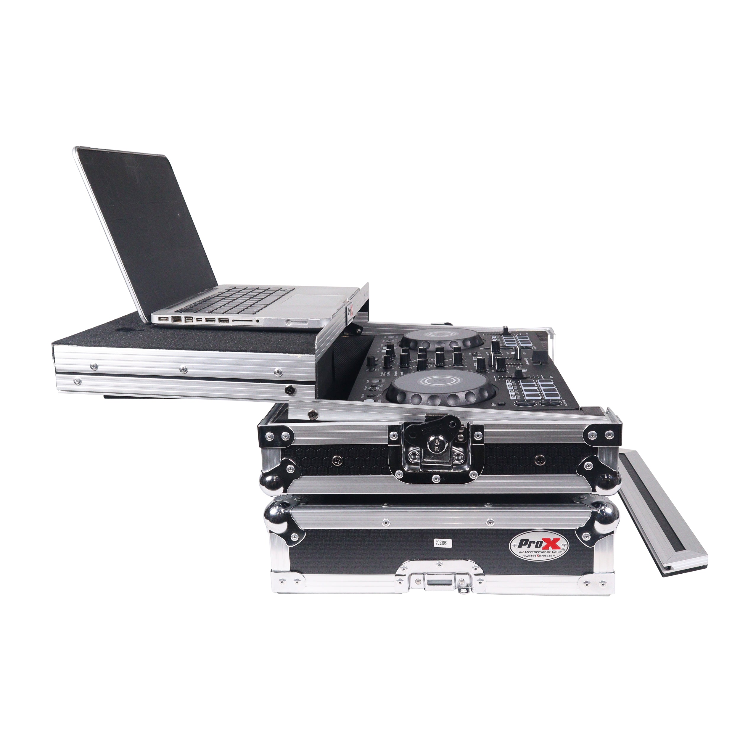 ProX X-DDJFLX4LT, ATA Flight Road Case for Pioneer DDJ-FLX4 DDJ-400 DDJ-SB3 DJ Controller with Laptop Shelf ProX Cases
