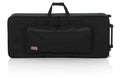 Gator Cases GK-61 Rigid EPS Foam Lightweight DJ Case for 61 Note Keyboards with Wheels - Hollywood DJ