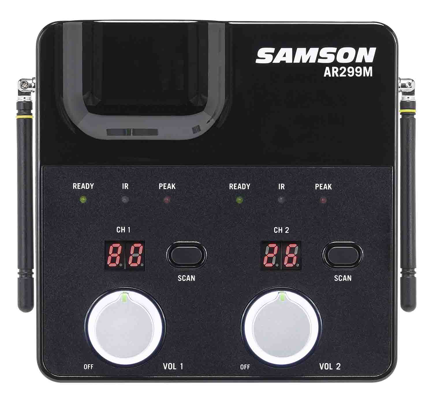 Samson SWC288MHQ8-K Concert 288m Handheld Dual-Channel Wireless Handheld Microphone System - Hollywood DJ