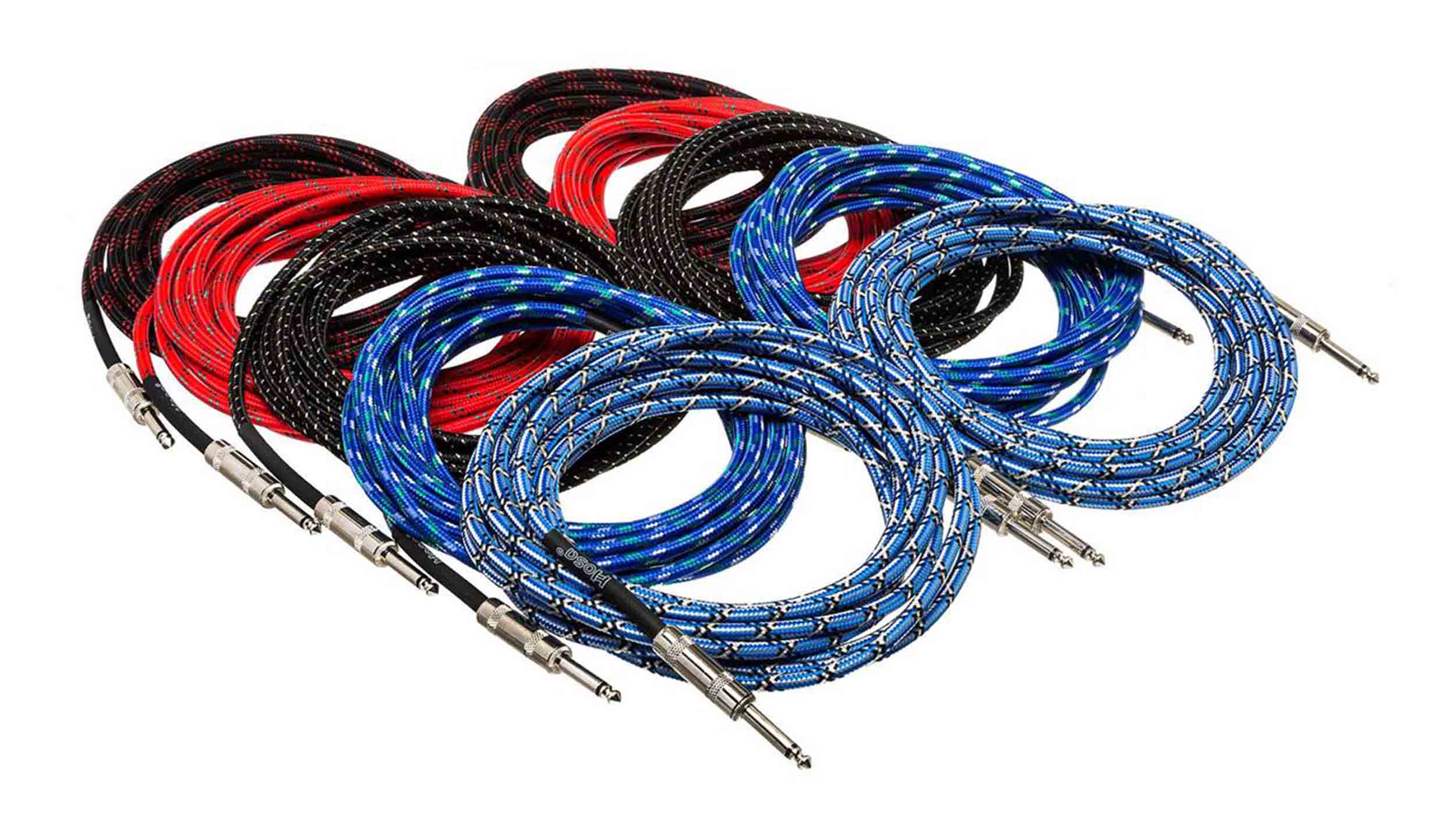 Hosa 3GT-PAK, 3GT Cloth Guitar Cables - Pack of 10 Hosa