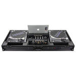 Odyssey FZGSLBM12WRBL Black Low Profile 12″ Format DJ Mixer and Two Battle Position Turntables Flight Coffin Case with Wheels and Glide Platform - Hollywood DJ