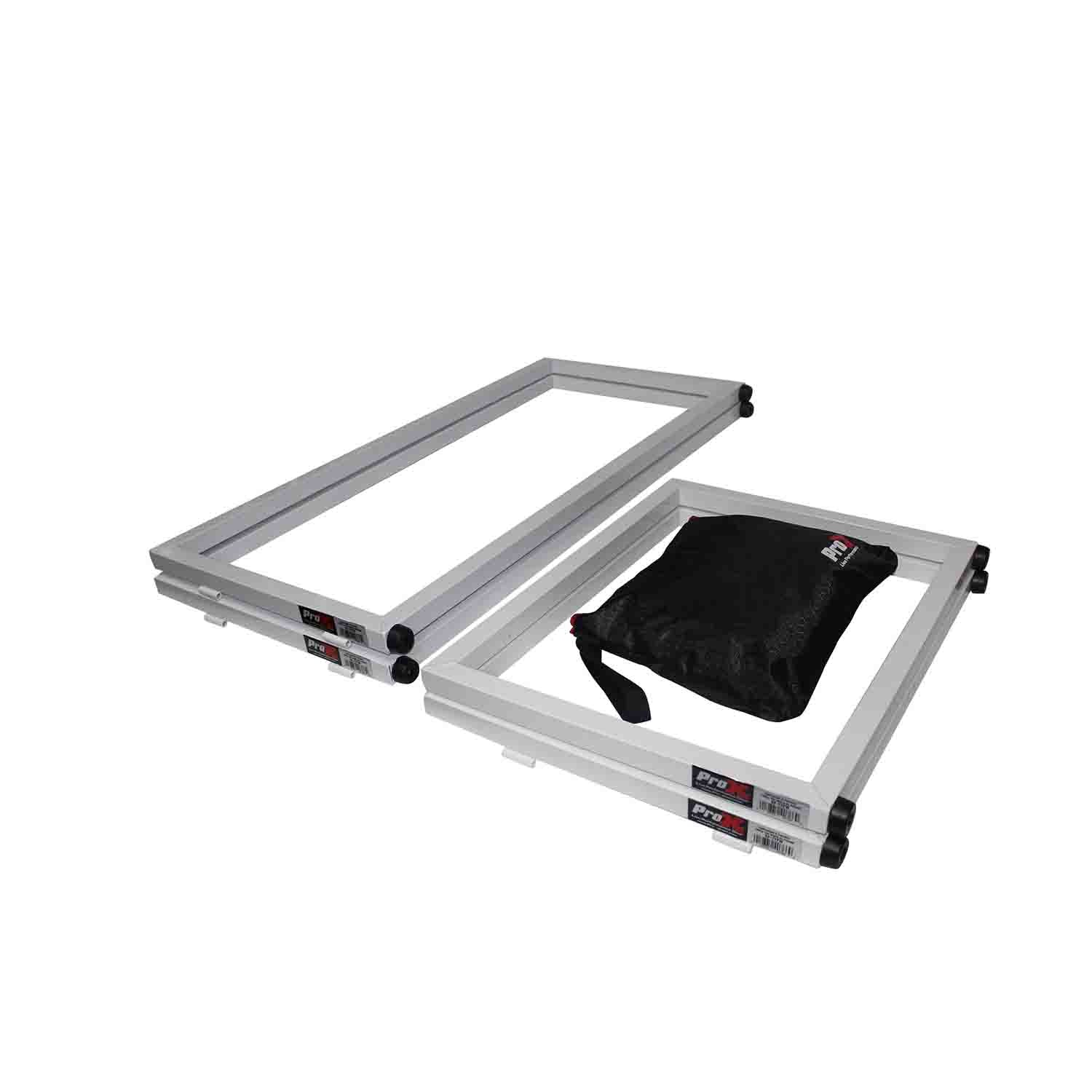 ProX XF-TTFW 6 Ft Tabletop DJ Facade White Frame with Black and White Scrims - Hollywood DJ