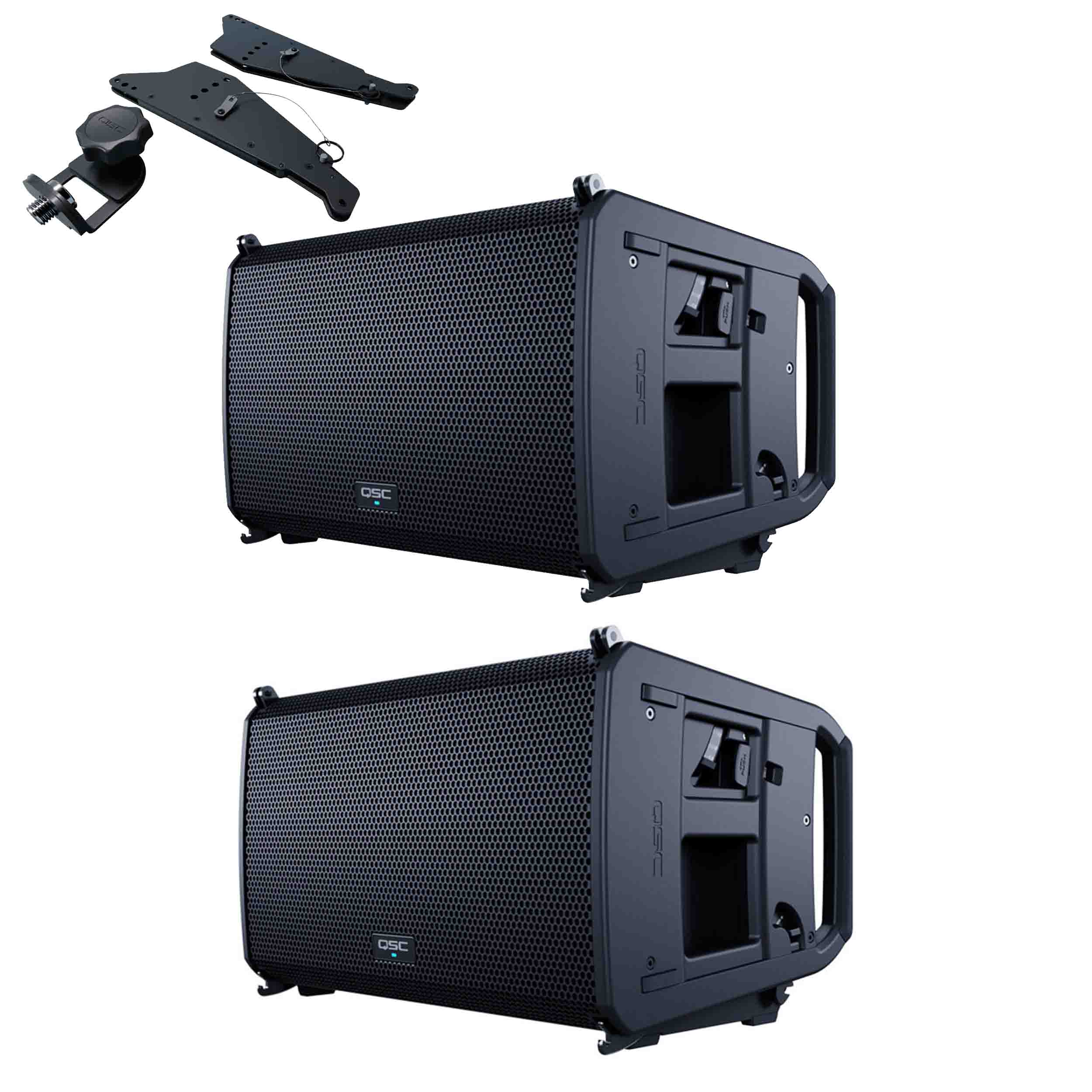 QSC LA112, 12" Powered Line Array Loudspeaker Package with Stack Adapter Kit QSC