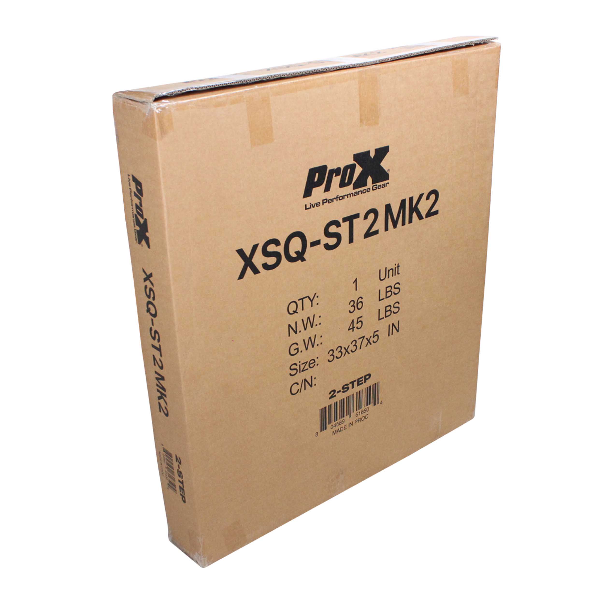ProX XSQ-ST2, StageQ 2 Step Heavy Duty Foldable Adjustable 14 to 18 Inch with Rail ProX Cases