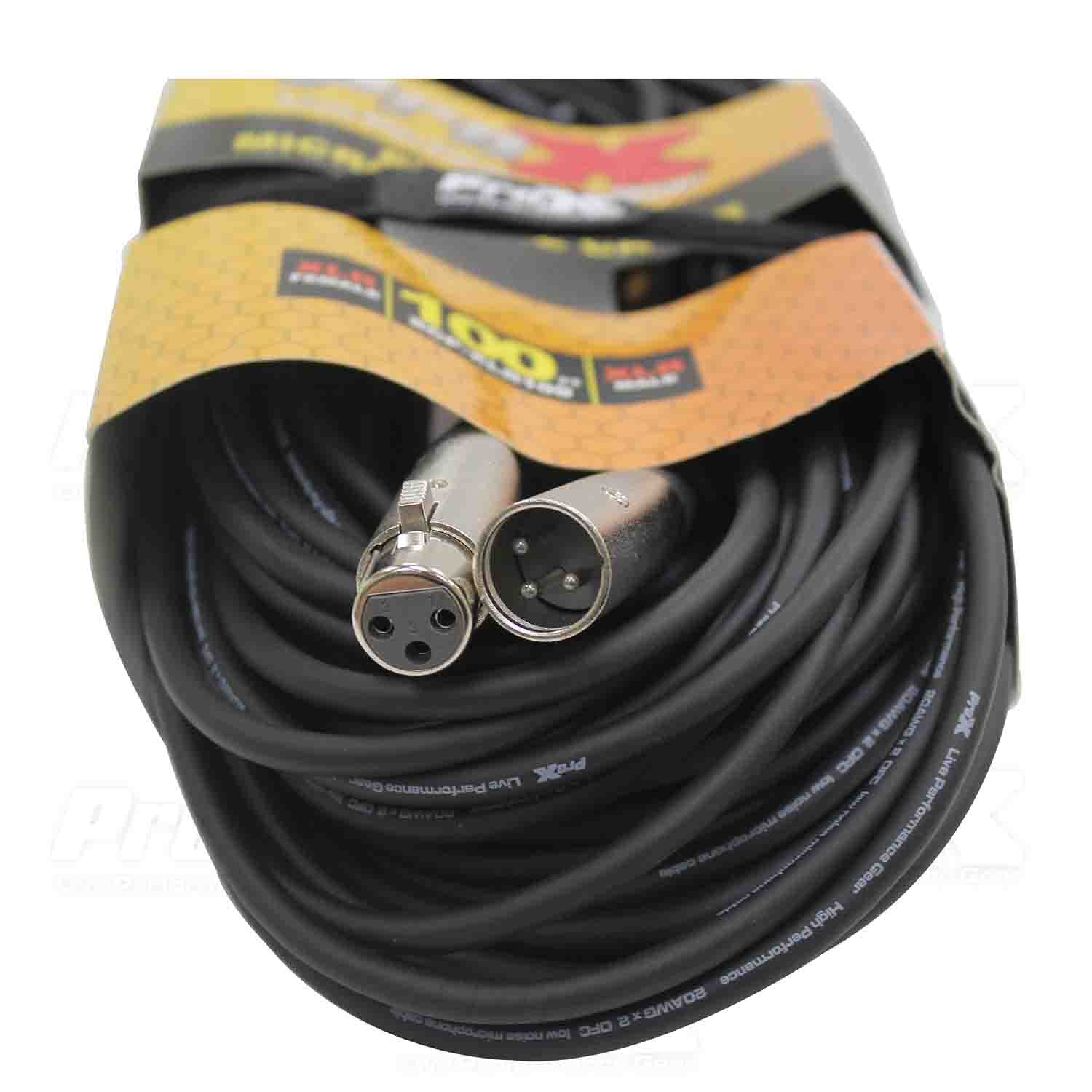 Prox XCP-XLR100 Balanced XLR3-F to XLR3-M Premium Audio Microphone Cable - 100 Feet - Hollywood DJ