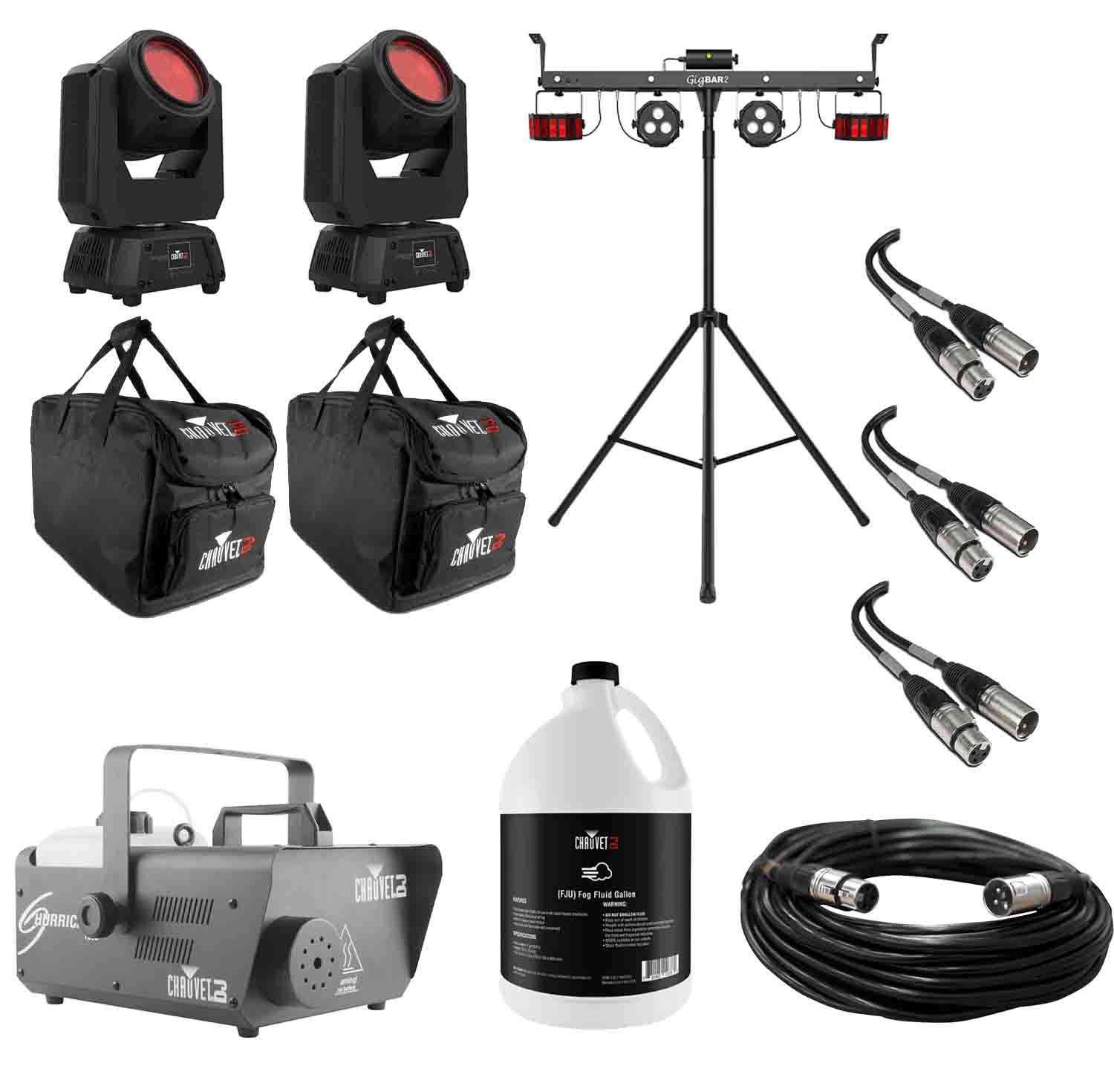 Chauvet DJ Live Sound Lighting Package for Small Concert with Moving Beam Lights - Hollywood DJ