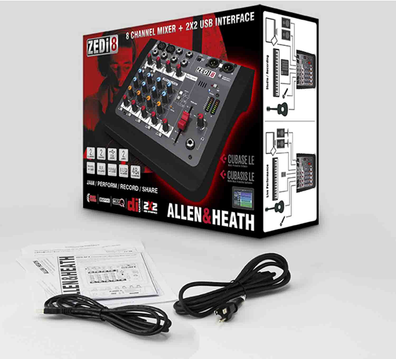Allen & Heath ZEDi-8 Hybrid Compact Mixer and USB Interface - Hollywood DJ