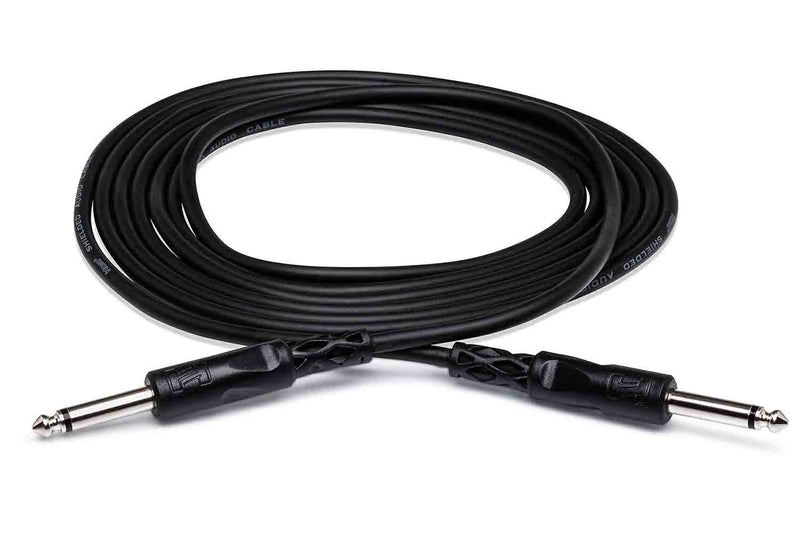 Hosa CPP-103 Unbalanced Interconnect Cable, 1/4 in TS to Same - 3 Feet - Hollywood DJ