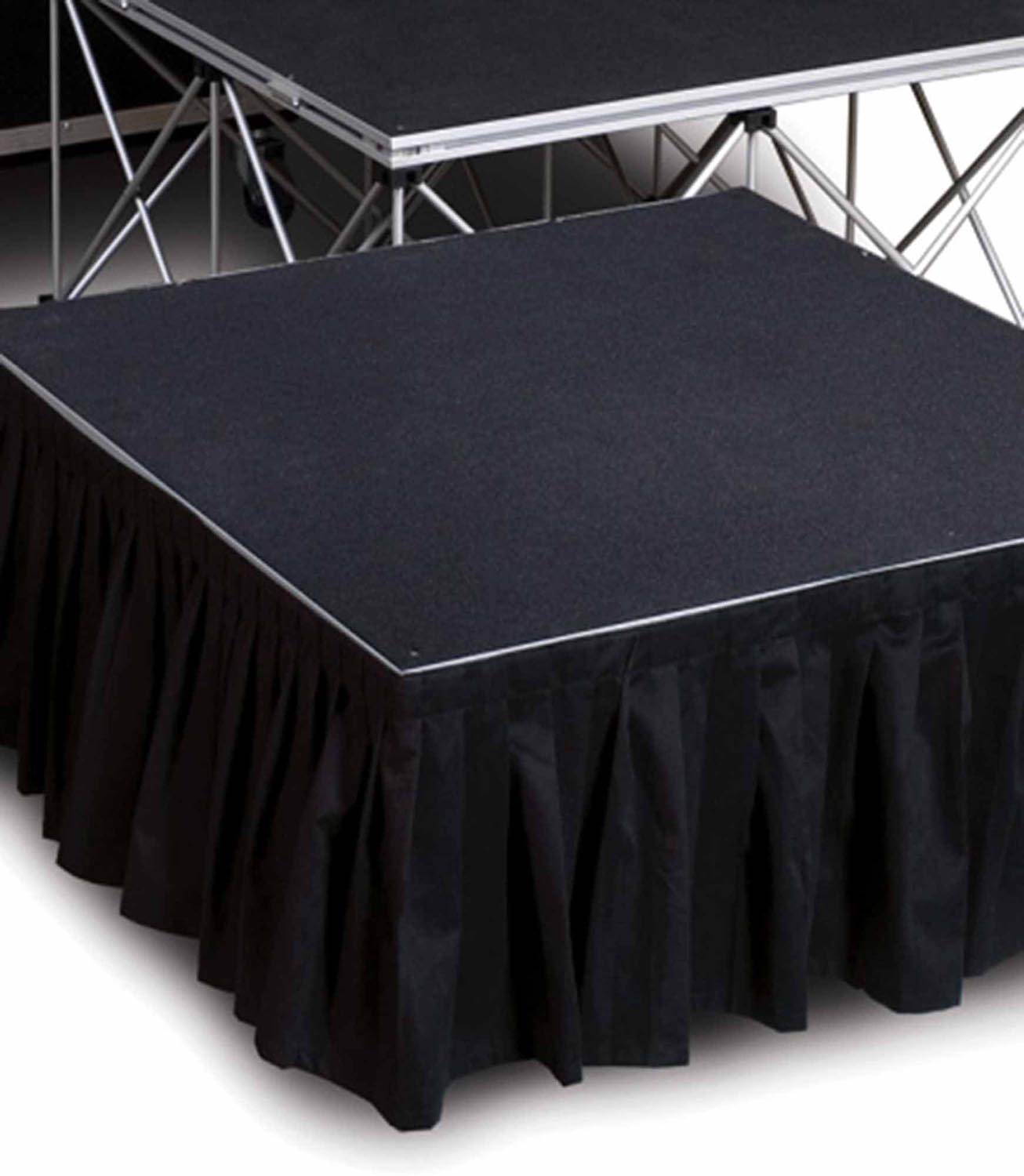 Intellistage ISSK8X8, 8 Feet Wide, 8 Inches Long Black Stage Skirt - Hollywood DJ
