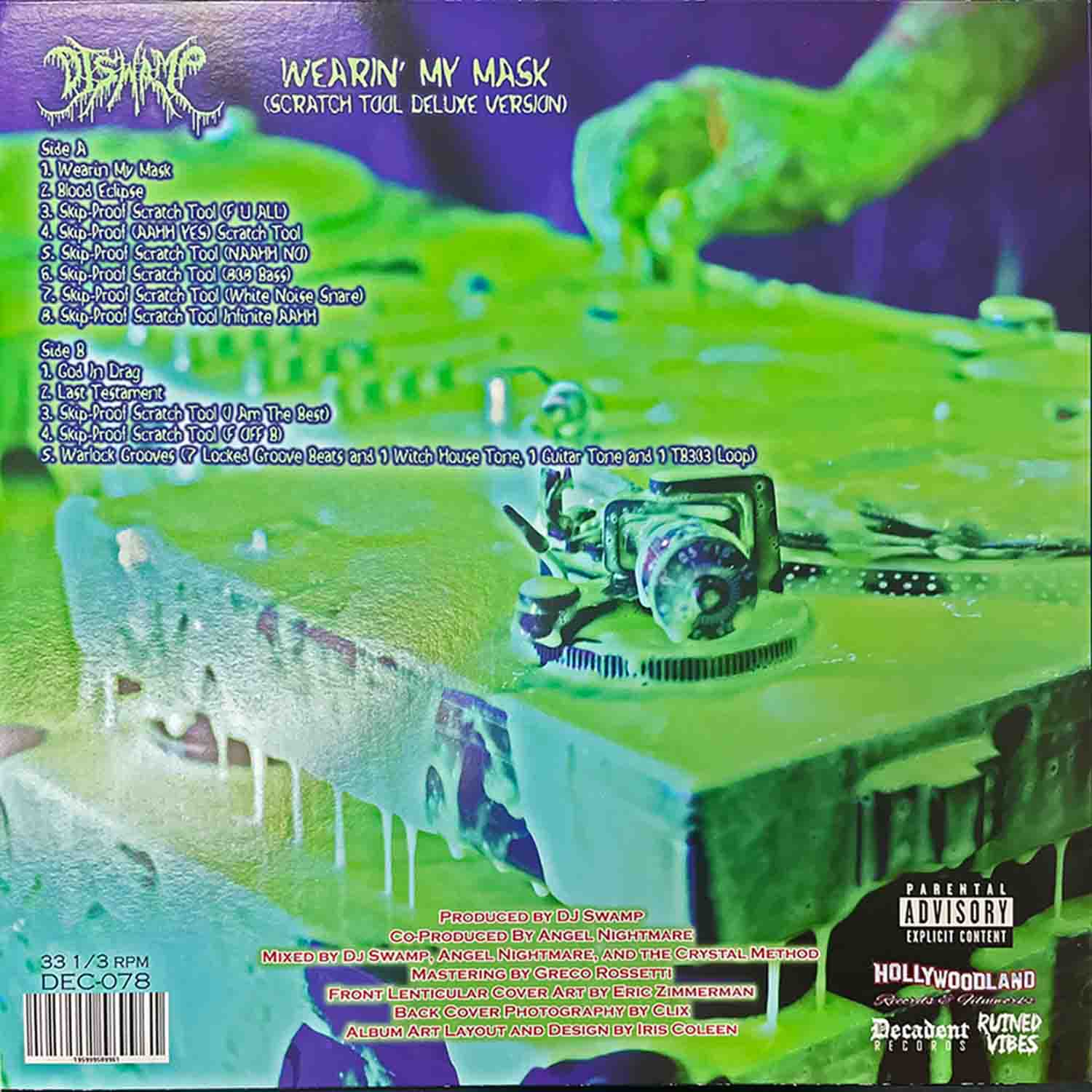 Stokyo DJ Swamp Wearin' My Mask 12" Vinyl with Lenticular Cover - Hollywood DJ