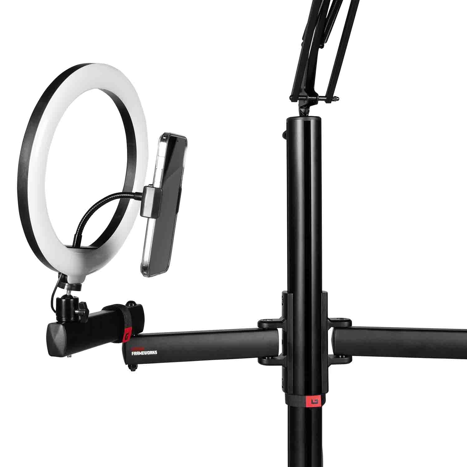 Gator GFW-ID-CREATORTREE Frameworks ID Series All in One Content Creator Tree with Light Microphone and Camera Attachments - Hollywood DJ