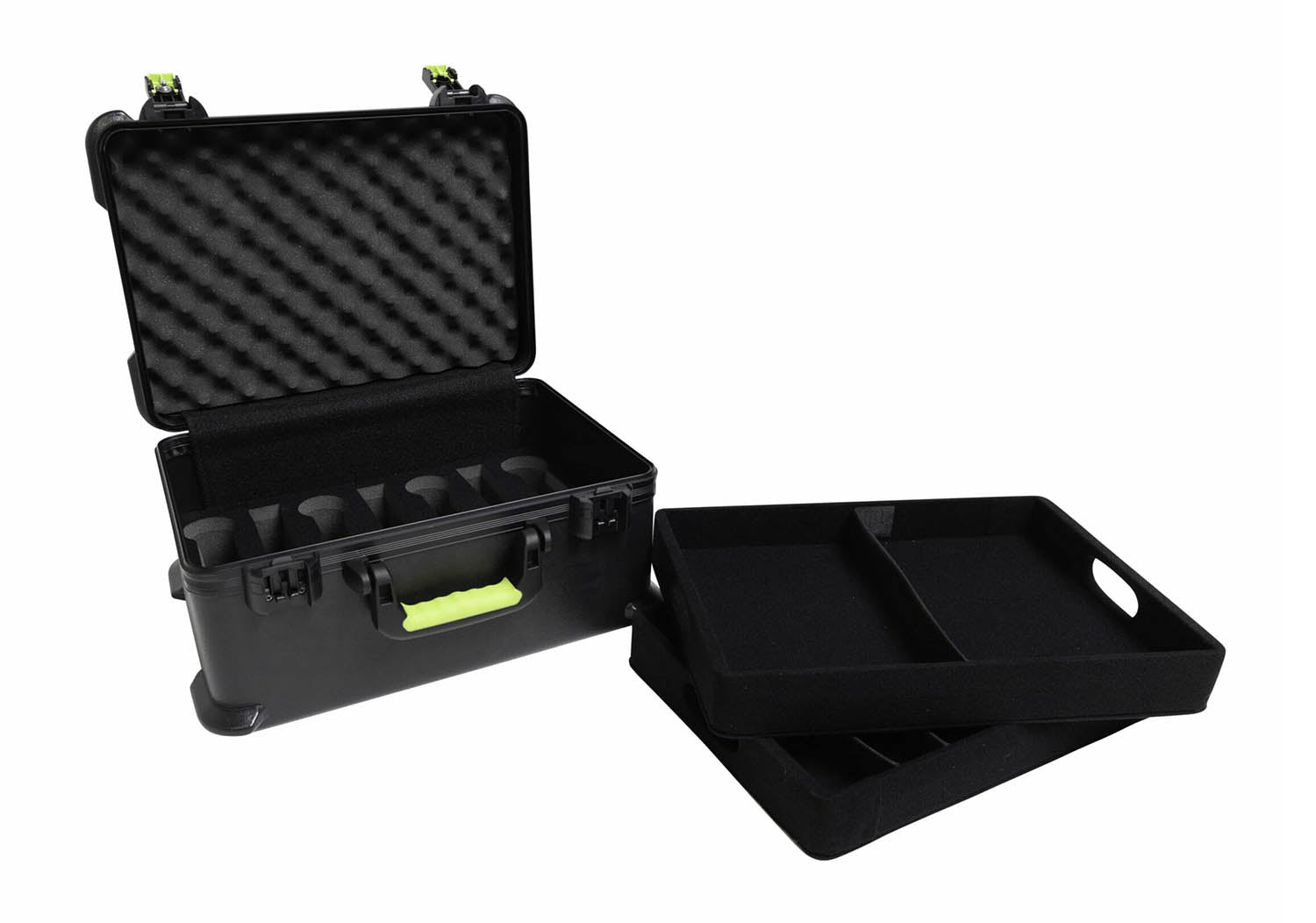 Shure MICCASEW07 Molded Case with Drops for 7 Wireless Microphones and TSA-Approved Latches - Hollywood DJ