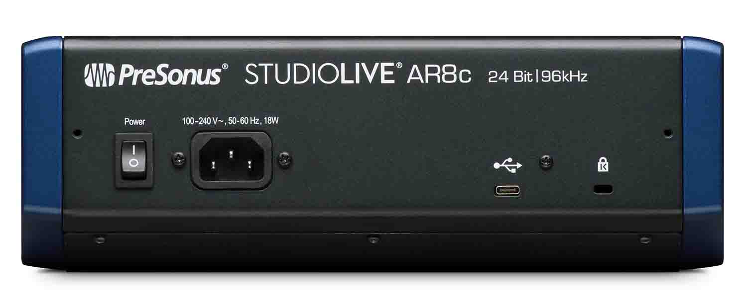 Presonus STUDIOLIVE AR8C, 8-channel USB-C Compatible Audio Interface, Analog Mixer and Stereo SD Recorder - Hollywood DJ