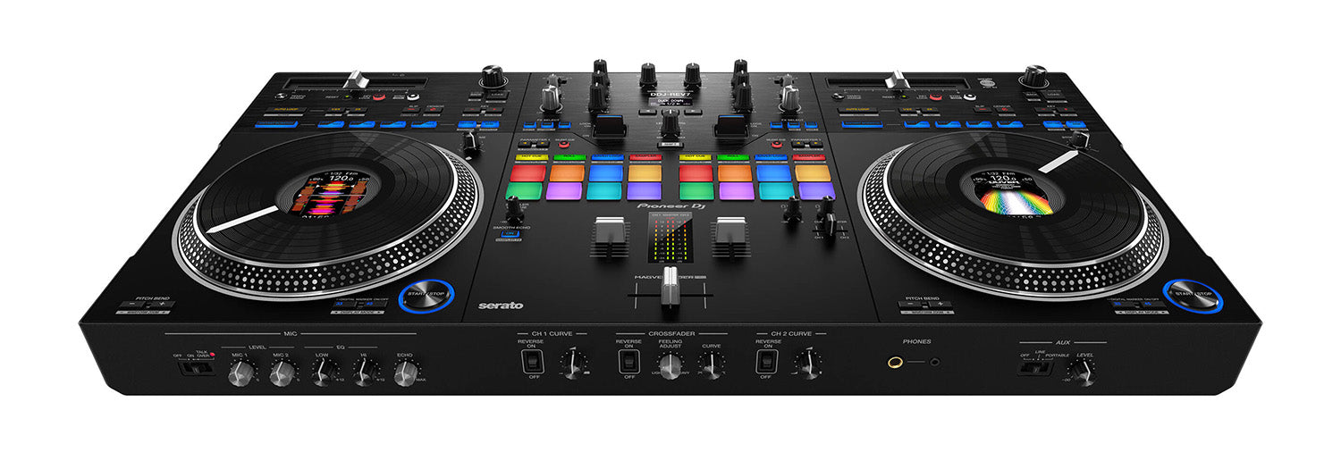 Open Box: Pioneer DDJ-REV7 Scratch Style 2-Channel Professional DJ Controller for Serato DJ Pro - Black - Hollywood DJ