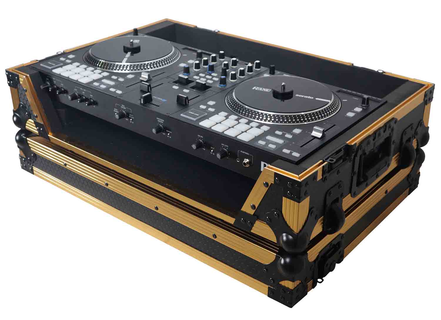 ProX XS-RANEONE W FGLD ATA Flight Style Road Case for RANE ONE DJ Controller with Wheels Limited Edition Gold - Hollywood DJ