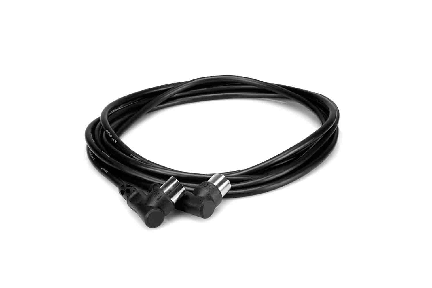 Hosa MID-303RR Right-angle MIDI Cable, Right-angle 5-pin DIN to Same - 3 Feet - Hollywood DJ