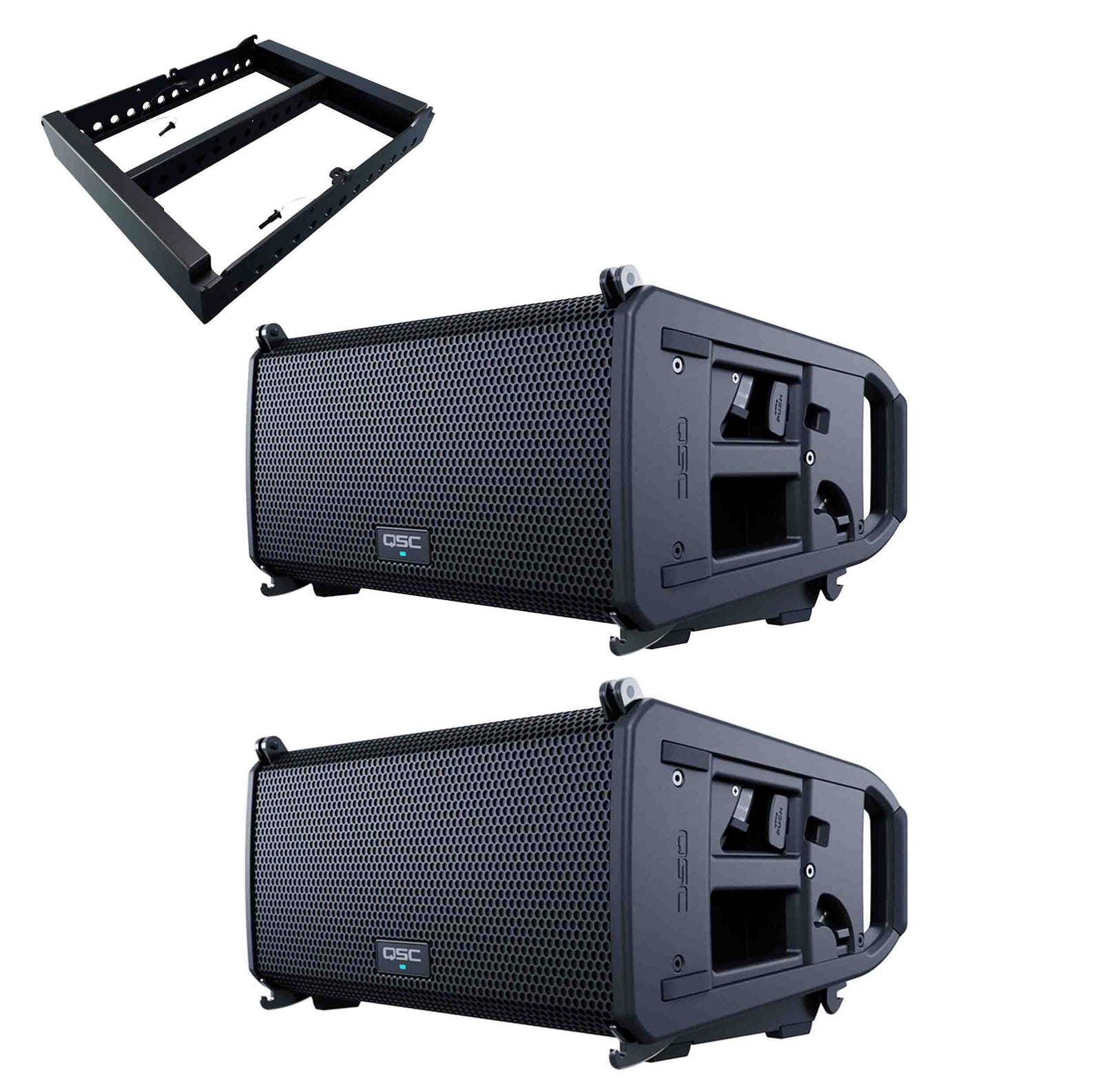 QSC LA108, 8" Powered Line Array Loudspeaker Package with Array Frame QSC