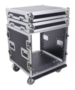 ProX T-10RSS, 10U Space Rack Mount Flight Case 19 Inch Depth with Casters - Hollywood DJ