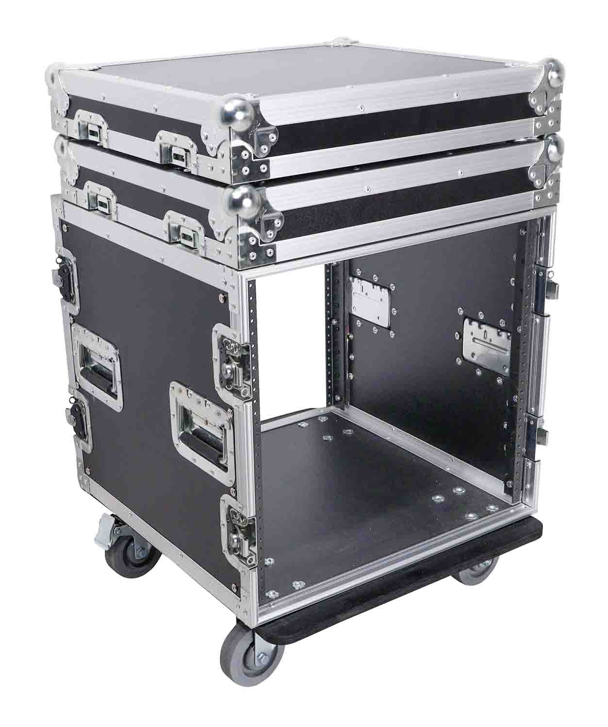 ProX T-10RSS, 10U Space Rack Mount Flight Case 19 Inch Depth with Casters - Hollywood DJ