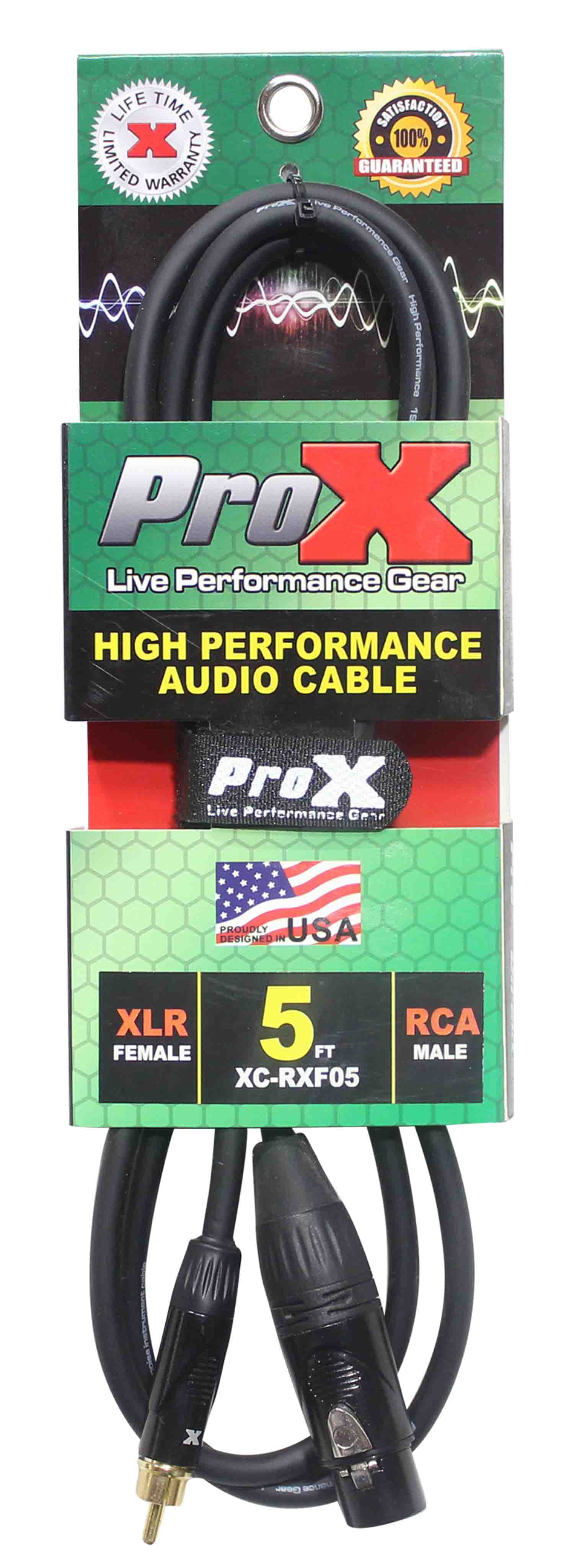 Prox XC-RXF05 Unbalanced RCA to XLR-F High Performance Audio Cable - 5 Feet - Hollywood DJ
