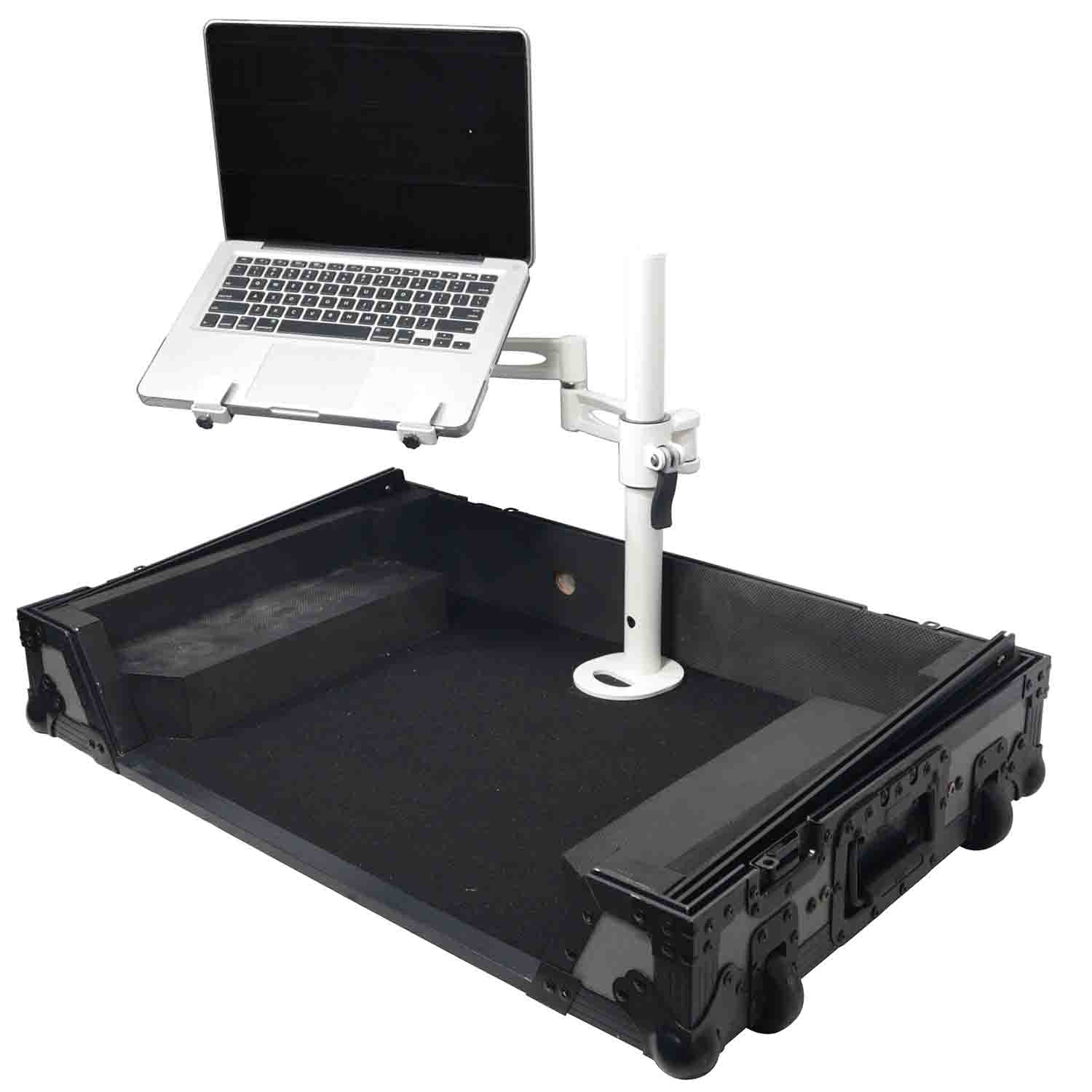 ProX XZF-LTARM PKG WH, Articulating Laptop Tray Arm with Shelf and Pole for Control Tower - White Finish