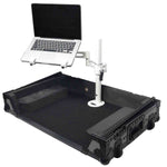 ProX XZF-LTARM PKG WH, Articulating Laptop Tray Arm with Shelf and Pole for Control Tower - White Finish - Hollywood DJ