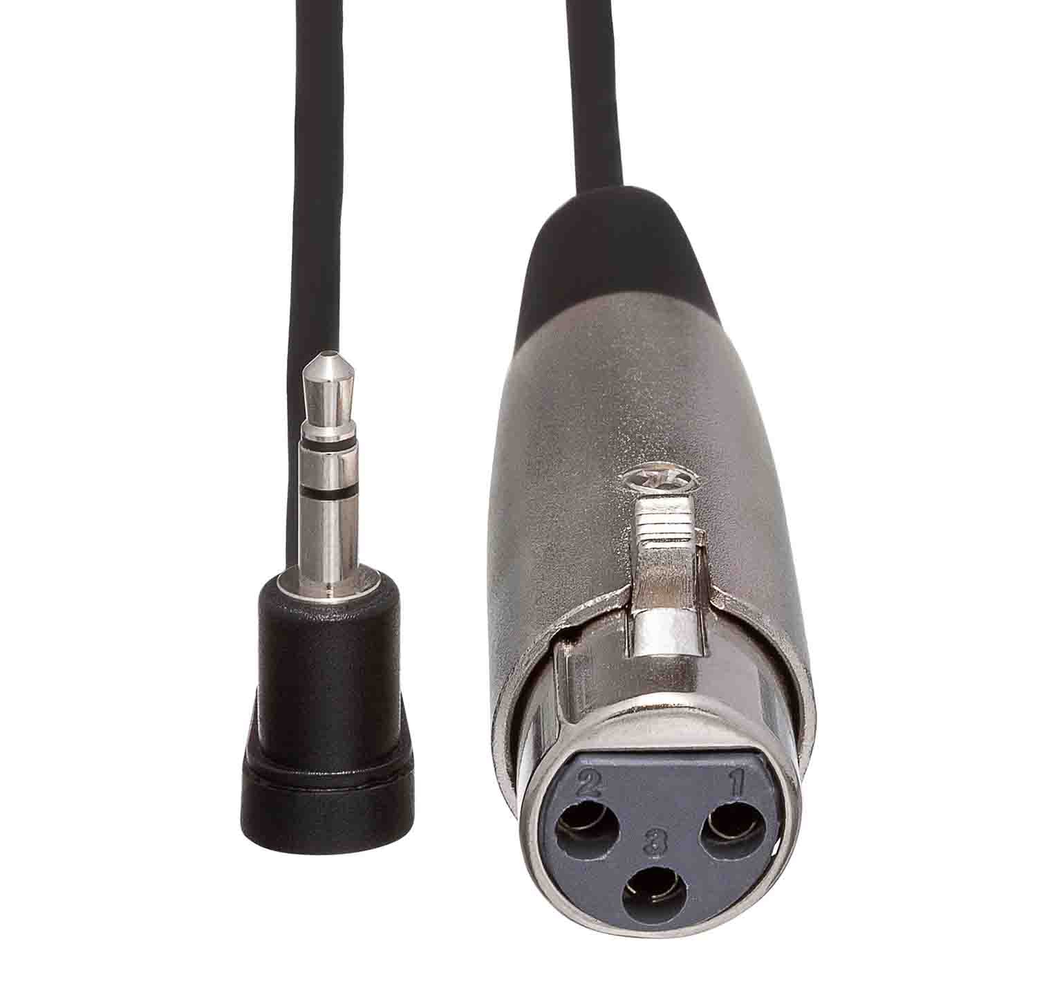 Hosa XVS-102F, XLR3F to Right Angle 3.5 mm TRS Microphone Cable - 2 Feet - Hollywood DJ